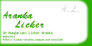 aranka licker business card